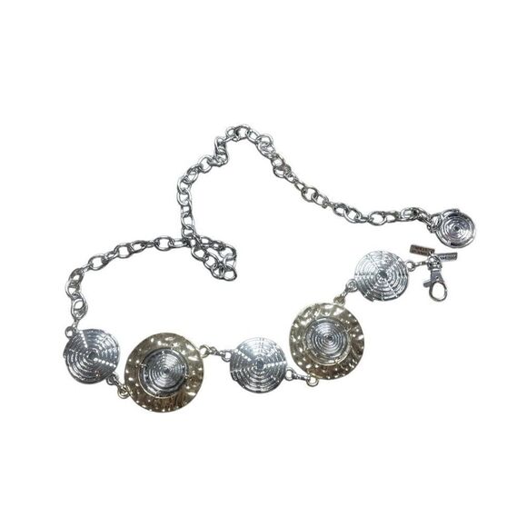 90s Vintage Chicos Two Toned Silver and Gold Women's Chain Belt Medium - Picture 1 of 6